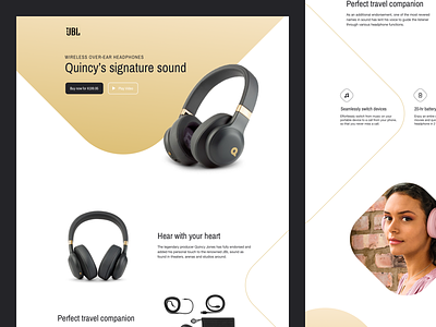 JBL E55BT Quincy Edition design earphone headset jbl music product ui web