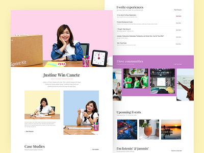 Personal Website brochure minimalist personal pop color portfolio ui vibrant website