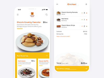 Pancake House mobile app by Justine Win on Dribbble