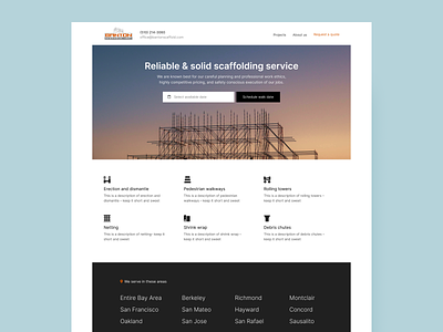 Scaffolding Landing Page construction hardware landing page marketing website scaffolding ui website