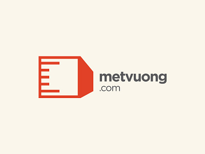 Metvuong Logo Concept branding building business house logo real estate realty ruler service simple square metre vietnam