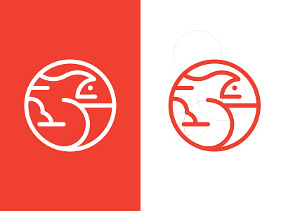 Rabbat Logo bat branding circle creative grid logo logo mark moon rabbat rabbit red vietnam