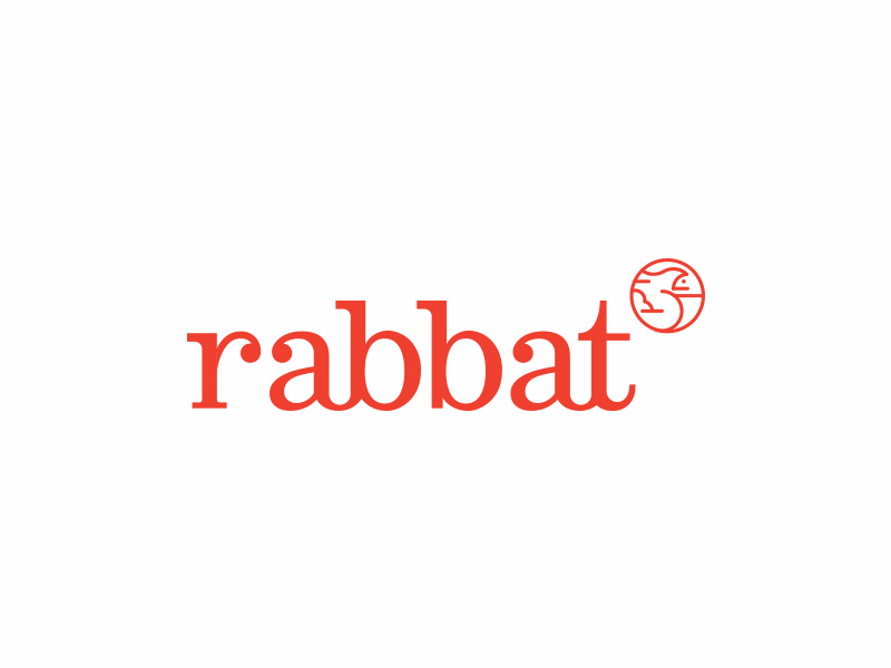 Rabbat Logo bat branding circle creative grid logo logo mark moon rabbat rabbit red vietnam