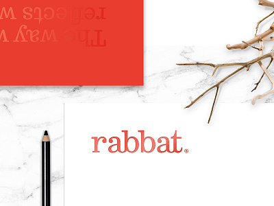 Rabbat Stationery bat branding circle creative grid logo mark moon rabbat rabbit red stationery vietnam