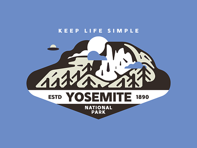 Yosemite National Park badge camping illutstration mountain nature park retro texture tree usa vector yosemite