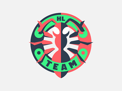 Team HL ant badge design icon identity lines logo mark symbol