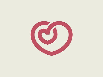 Two hearts heart icon illustration logo mark red symbol two