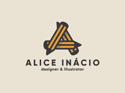 Alice a alice badge design icon identity illustration logo pencil simple typography yellow