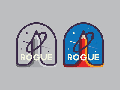 Rogue badge design espace identity illustration logo magic rogue sticker typography universe vector