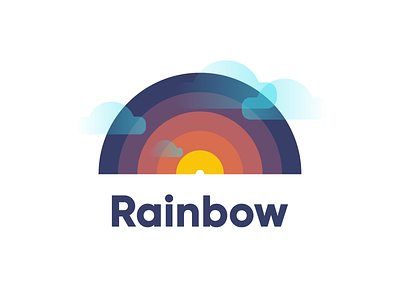 Rainbow color cute design fun graphic icon illustration rainbow retro simple sky sunset