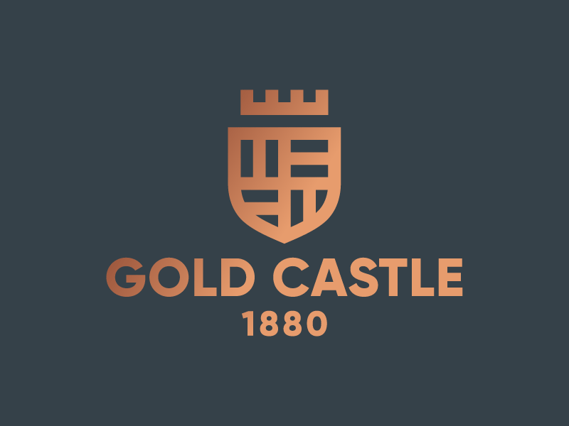 Gold Castle #1 badge design gold icon identity jewelry letter logo logomark mark type typography