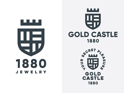 Gold Castle #2 badge design gold icon identity jewelry letter logo logomark mark type typography