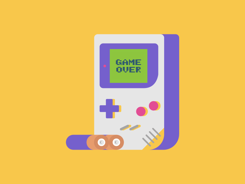 GameBoy 🔋 battery console cute fun game gameboy icon identity illustration nintendo vector