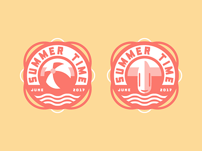 Summer time #1 badge beach design icon identity illustration logo red summer typography sticker vector