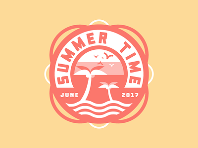 Summer time #2 badge beach design icon identity illustration logo red summer typography sticker vector