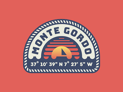 Monte Gordo 🌅 badge beach cute design graphic illustration outdoors retro sea sunset vector