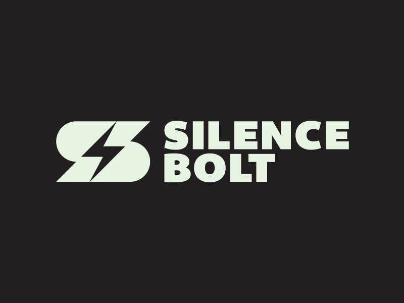 Silence Bolt ⚡️ badge brand design icon identity letter logo mark silence trademark type typography