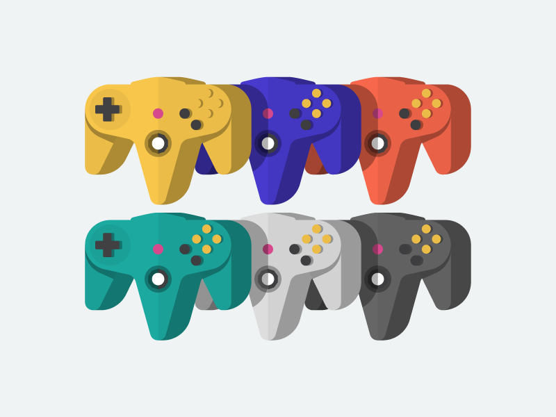 N64 👾 game console vector identity icon illustration command nintendo color cute fun