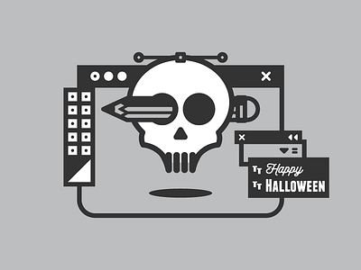 Happy Halloween! 💀 adobe halloween happy horror illustration illustrator retro skull texture vector zombie