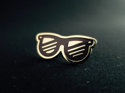 Glasses Pin 🕶 art brown enamel pin glasses gold icon illustration line logo pin ray ban swag
