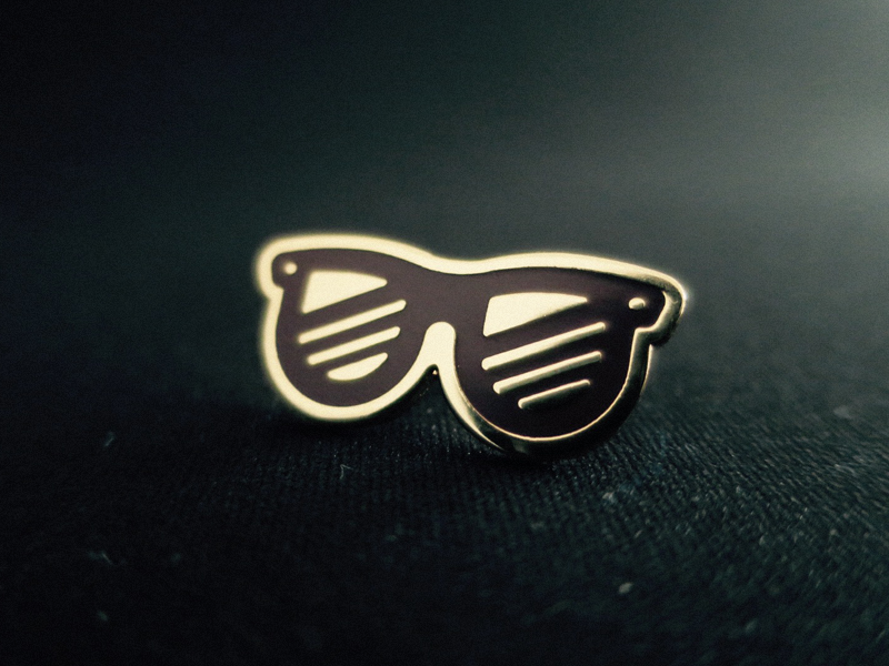 Glasses Pin 🕶 enamel pin pin ray ban glasses brown illustration gold icon swag logo line art