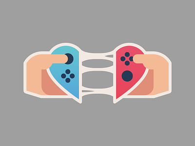 Switch Heart inseparable arcade design game illustration nintendo playoff reto sticker stickermule super mario switch