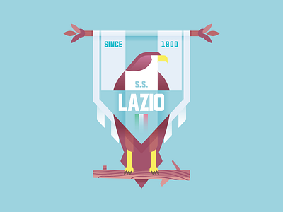 SS Lazio badge crest cute eagle icon illustration italy lazio logo retro soccer texture