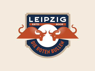 Die Roten Bullen 🇩🇪 badge bull crest football german icon illustration logo red bull retro soccer texture