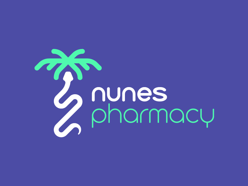 Nunes Pharmacy branding design green icon identity logo mark pharmacy snake tree