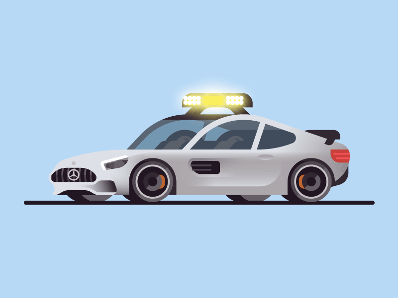 Safety Car 🏎💨 animation car color cute f1 formula 1 gif illustration race safety car vector