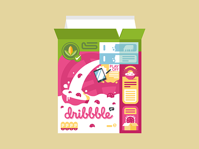 dribbble Cereal cereal dribbble illustration pink playoff sticker stickermule vector