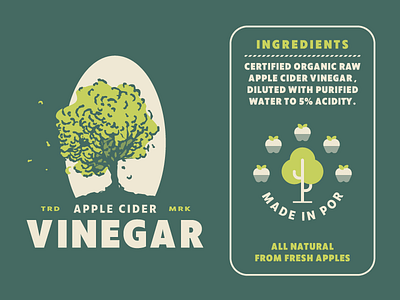 Vinegar 🍏 green identity layout logo retro texture tree typography vinegar vintage