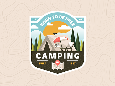 I'm lost ⛺️ #1 badge camp camping illustration nature outdoors plants trees trekking vintage