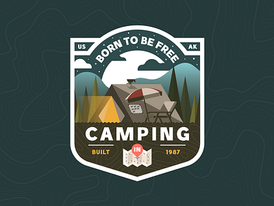I'm lost ⛺️ #2 badge camp camping illustration nature outdoors plants trees trekking vintage
