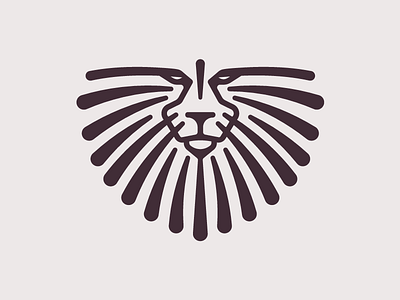 African Lion african brown design icon identity lines lion logo mark symbol