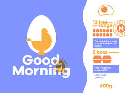 Good Morning 🍳 chicken design egg icon identity illustration layout logo mark trademark typography