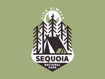 Sequoia National Park badge camping green illutstration mountain nature park retro sequoia texture tree trekking vector