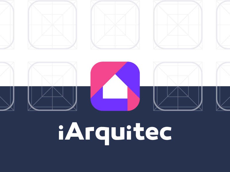 iArquitec 📐 architecture design icon identity layout letter logo mark simple trademark type typography