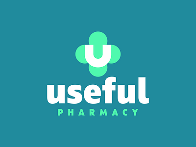 useful Pharmacy branding design green icon identity layout letter logo mark pharmacy simple useful