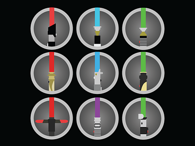 Lightsaber Icons icons lightsaber star wars vector