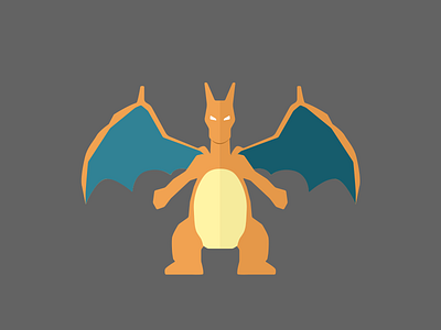 Charizard #006 design illustration pokemon simple sketch vector