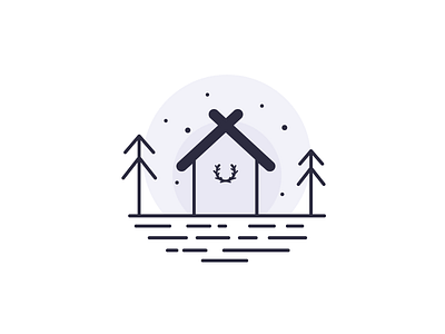 Winter Cabin Icon graphic icon illustration wearedhd winter