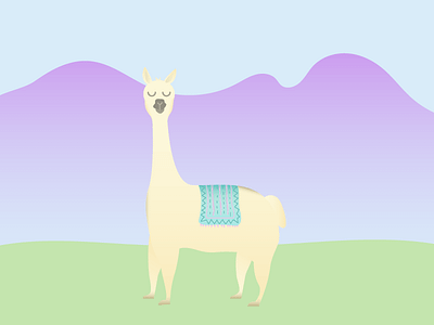 *NO DRAMA* Llama animals gradients illustration llama pastel