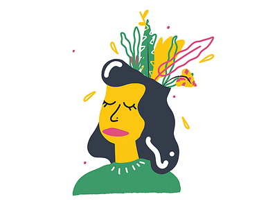 Nurture Your Noggin' flowers girl grow illustration plants urbangrower