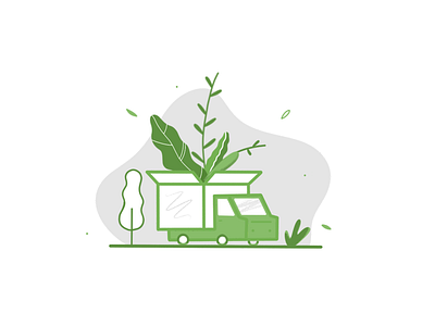Growflow Delivery Setting Illustration green growflo illustration plants ui