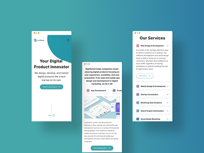 Mobile Responsive Web Design - Digitsense Official Website design landing page mobile responsive web design mobile view responsive web design startup ui uiux design user interface design ux web web design website