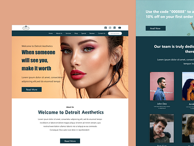Skin Care Business Website UI Design branding design skin care website ui