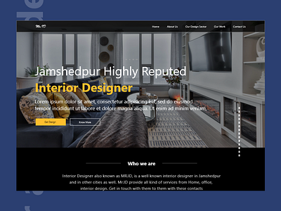 Freelance Interior Designer Website UI Design