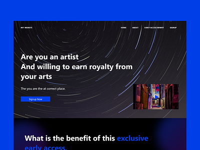 Landing Page Deisgn for NFT Marketplace Website