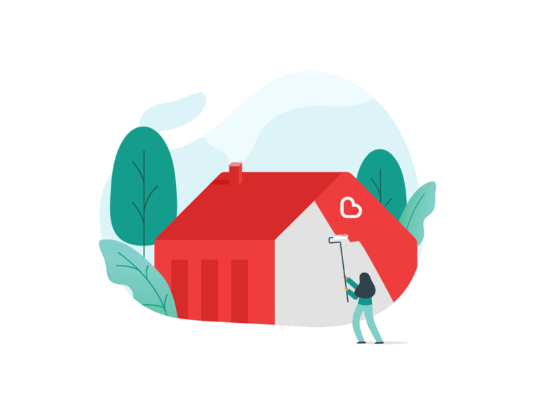 Makeover animation app app animation home house house illustration illustration makeover new paint painting ui uiux vector